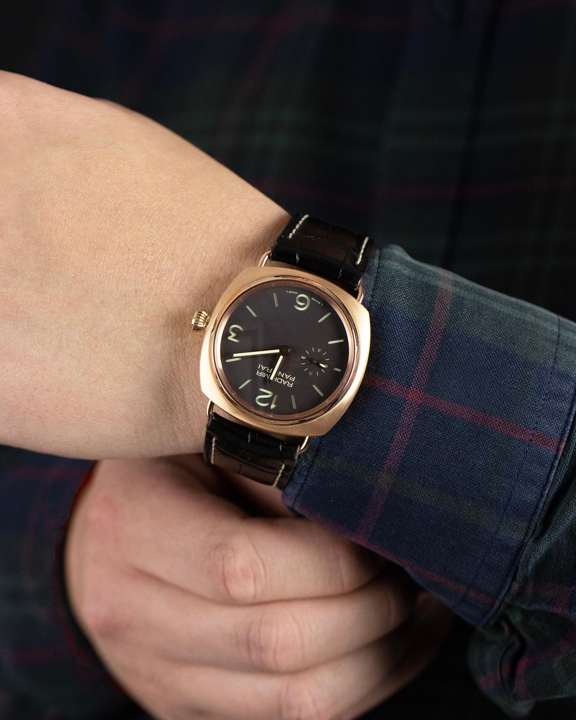 Radiomir Panerai Rose Gold Oro Rosso Mechanische Armbanduhr Ref PAM00336 im Angebot 3