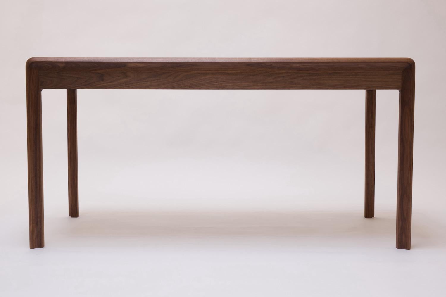 Radius Cutaway Walnut Desk with Drawers In New Condition For Sale In brooklyn, NY