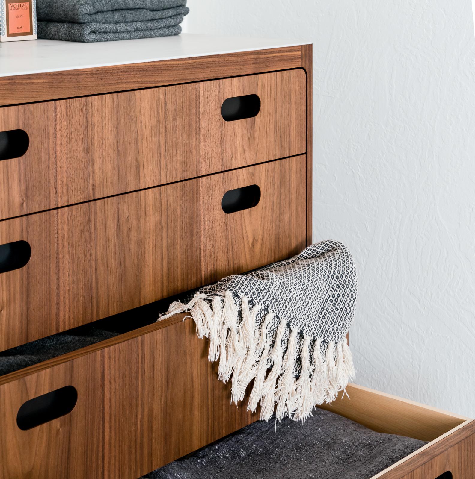 American Customizable Four-Drawer Dresser from Munson Furniture in Walnut For Sale