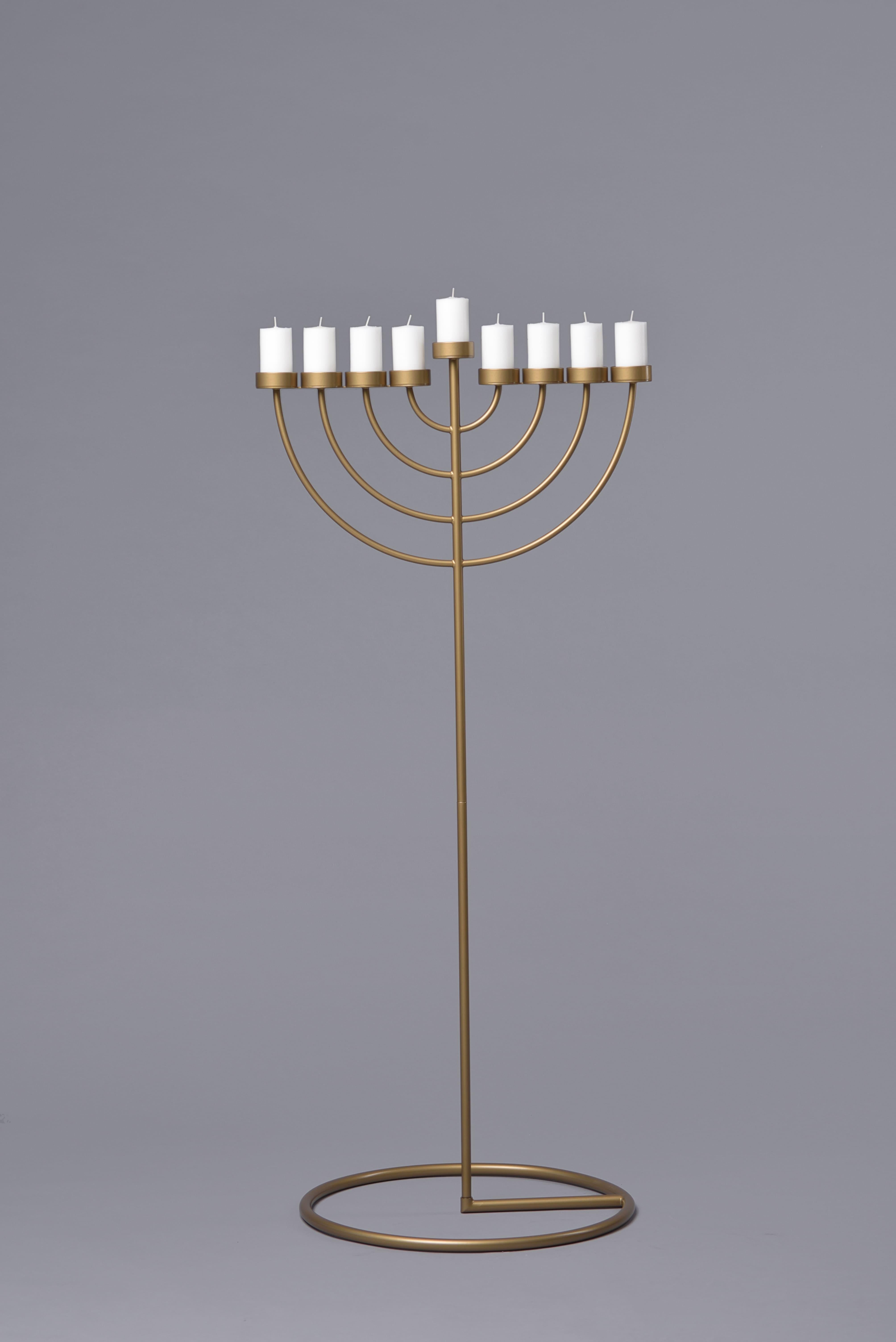 Minimalist RADIUS Menorah, floor standing candleholders (130cm) by oitoproducts For Sale