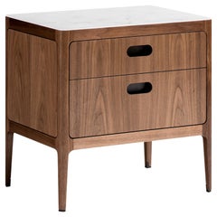 Customizable Two-Drawer Nightstand in Walnut by Munson Furniture