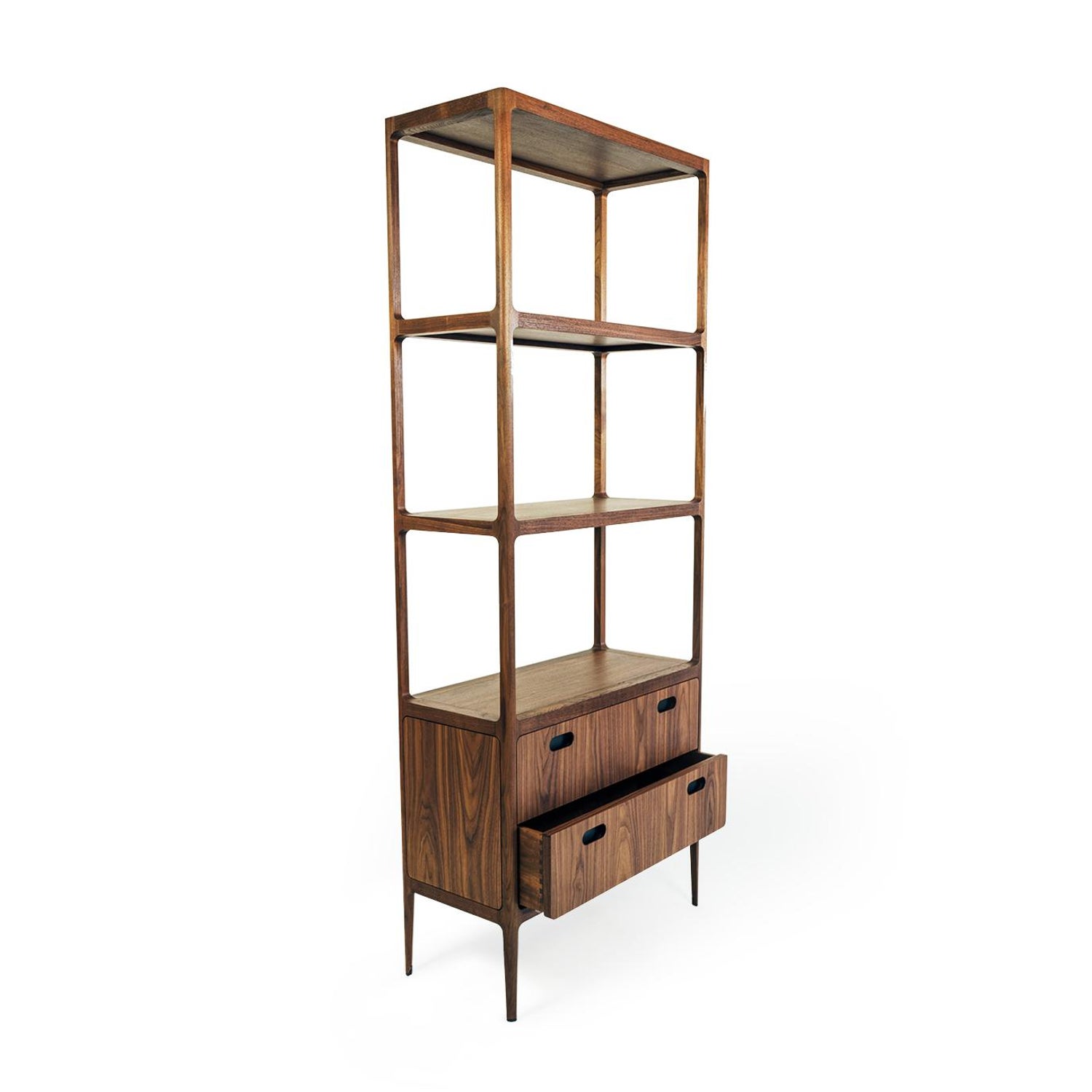 Customizable Two Drawer Etagere By Munson Furniture With Blackened Brass Details For Sale At 1stdibs