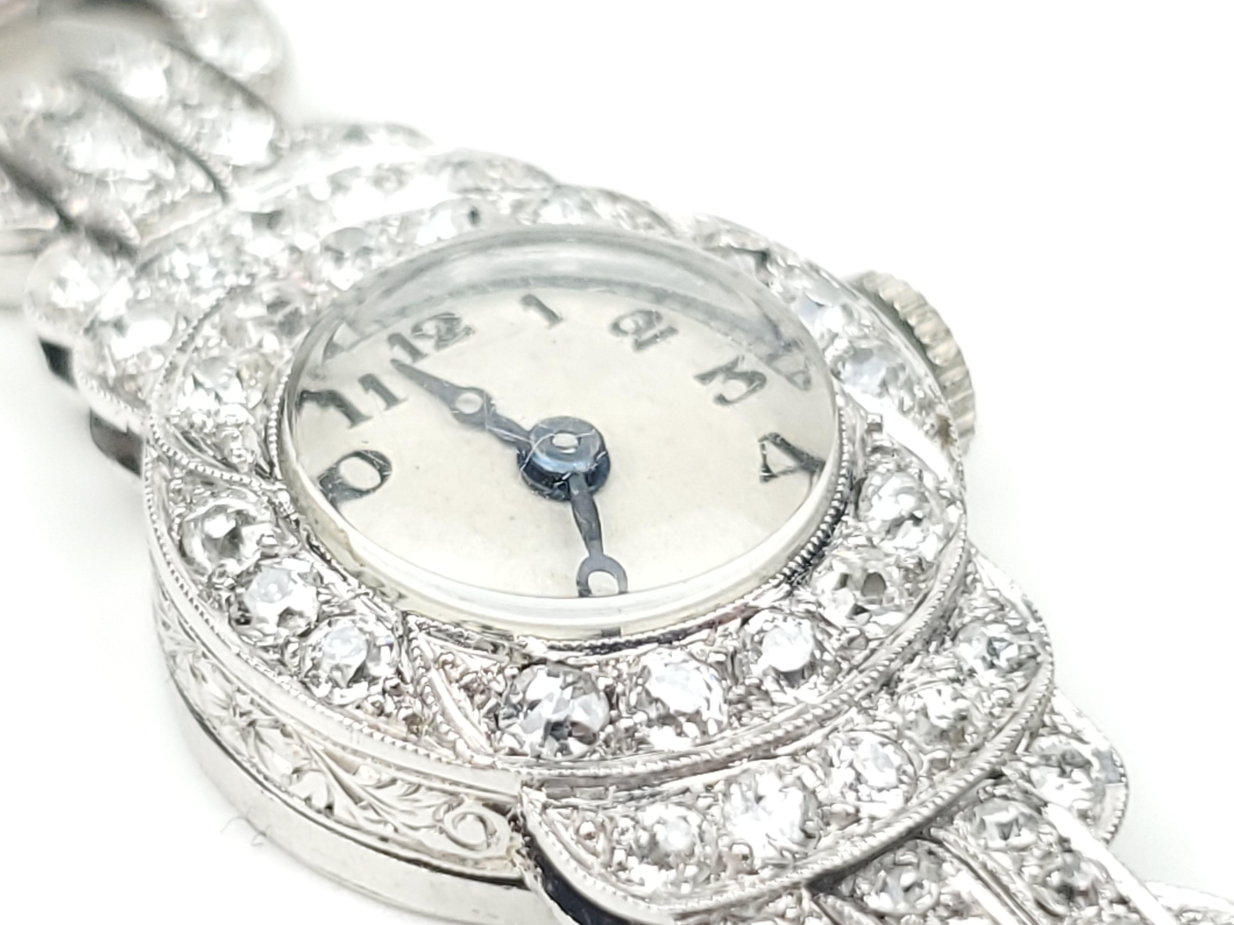 Vintage Rado Ladies Diamond and Platinum Dress Watch
Two carets of diamonds encrusting in a superb nouveau style platinum watch.

Sometimes, wow! is your first reaction to seeing an amazing piece of art. As mundane as it is I have to admit that it