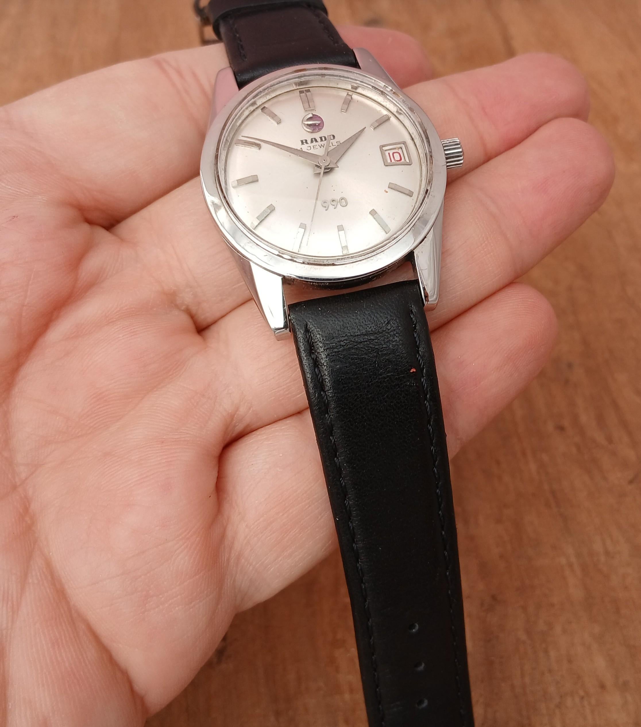Rado 990 Vintage 41 Jewels Date Automatic Mens Watch en vente 6