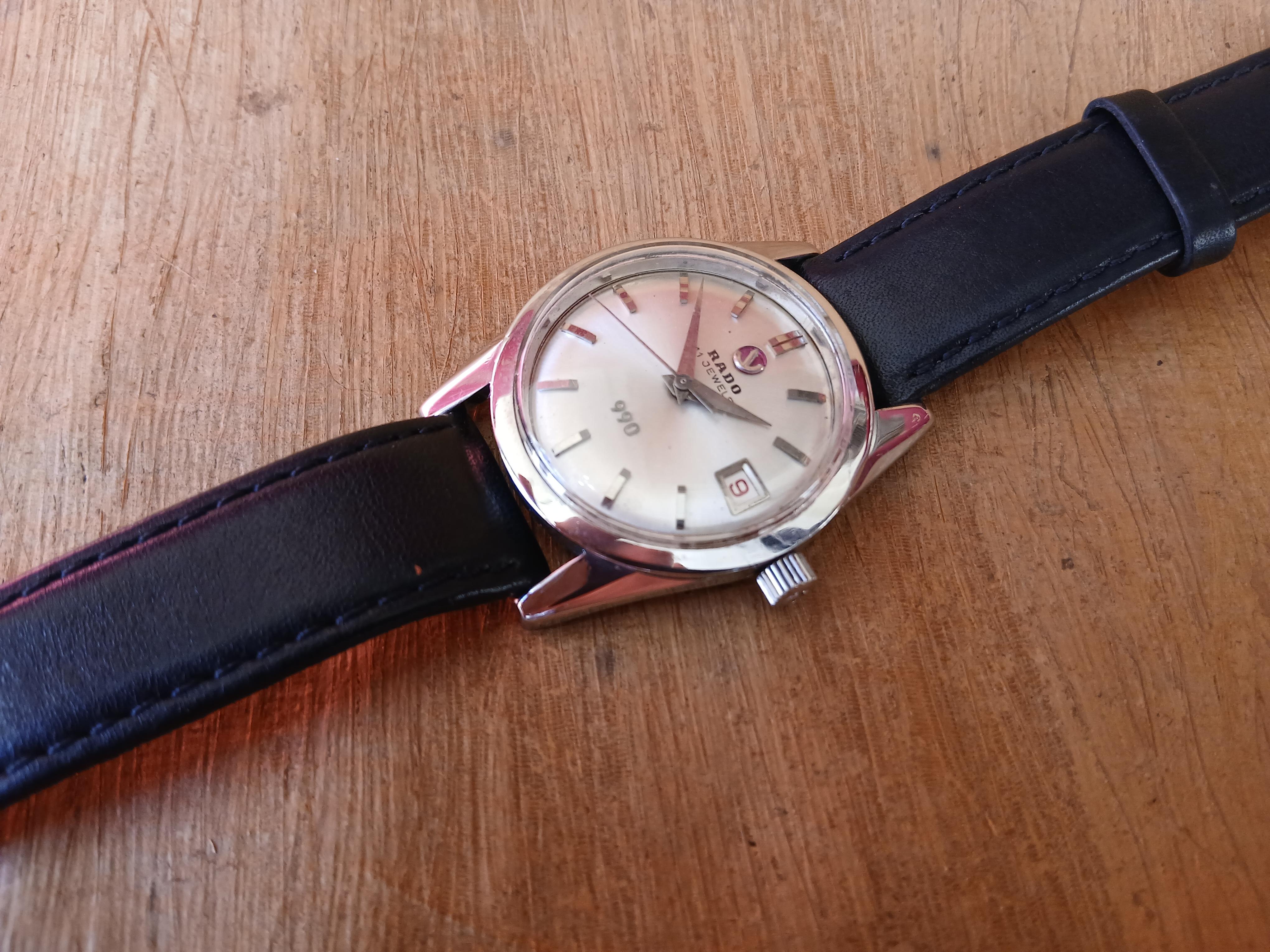 Rado 990 Vintage 41 Jewels Date Automatic Mens Watch en vente 9