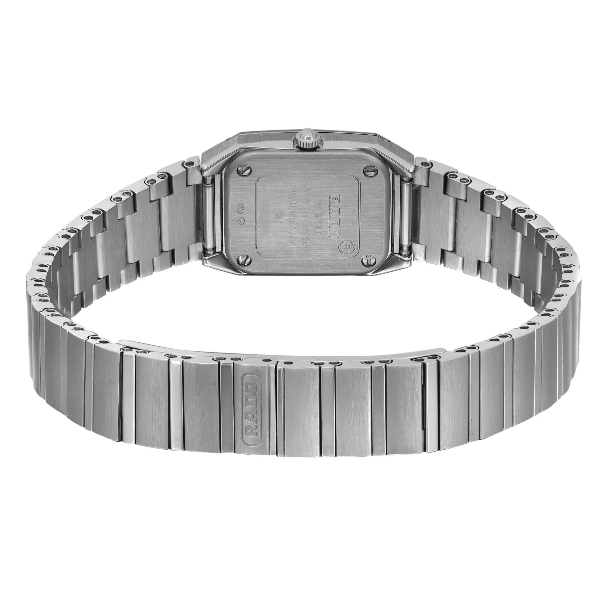 Rado Anatom 18k White Gold Silver Dial Diamonds Quartz Ladies Watch R91168718 For Sale 1
