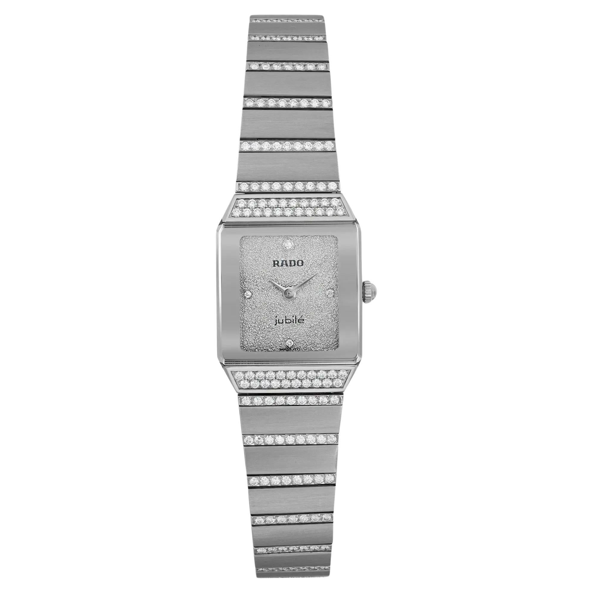 Rado Anatom 18k White Gold Silver Dial Diamonds Quartz Ladies Watch R91168718