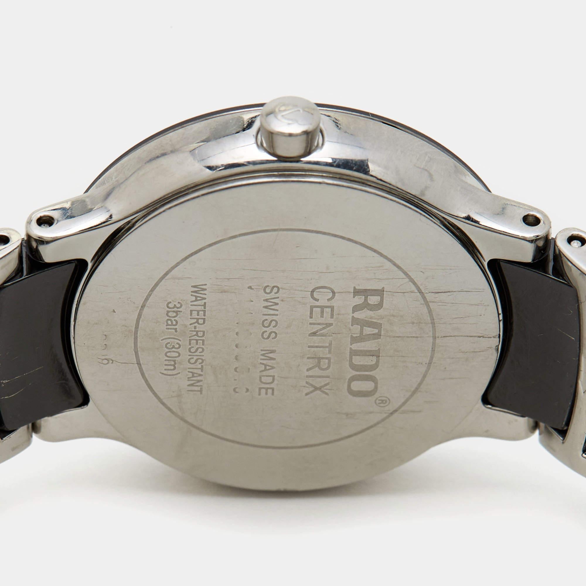 Rado Black Diamond Ceramic Stainless Steel Centrix R30935712 Women's Wristwatch  5