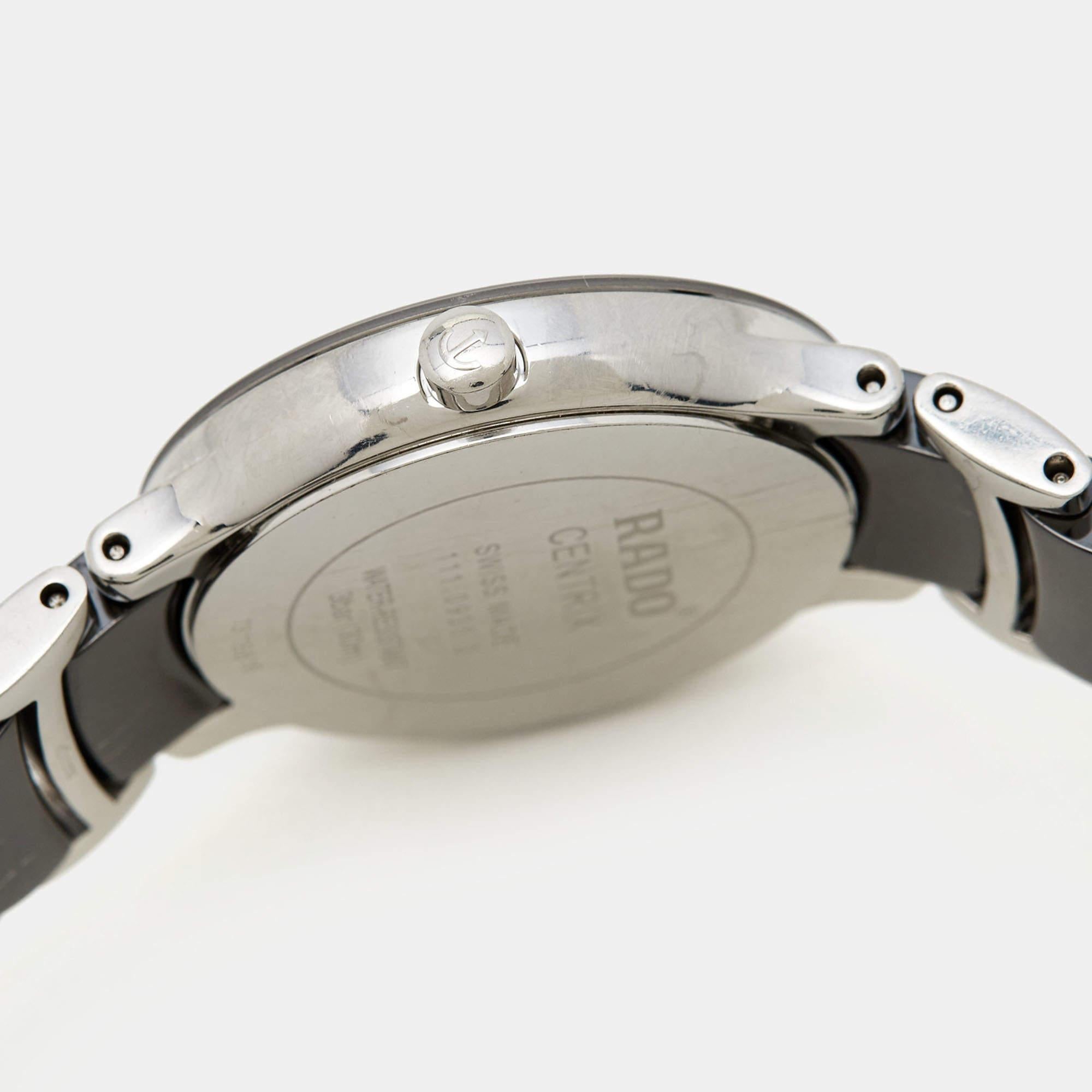 Rado Black Diamond Ceramic Stainless Steel Centrix R30935712 Women's Wristwatch  6