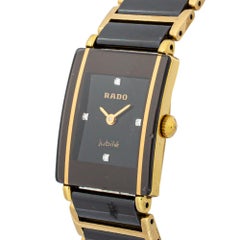 Rado Black Gold Tone Titanium Ceramic Integral Jubilee Women's  Wristwatch 18 mm