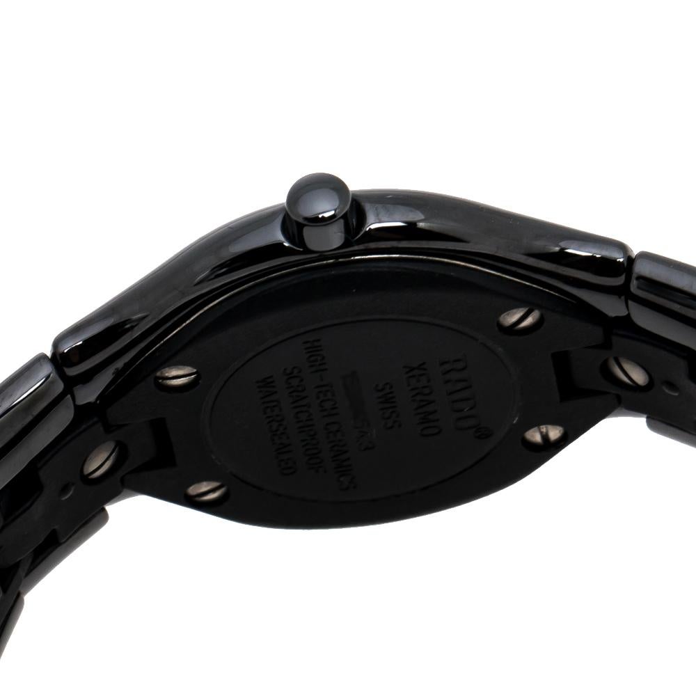 Rado Black High-Tech Ceramics Titanium Xeramo 153.0454.3 Women's Wristwatch 25mm In Good Condition In Dubai, Al Qouz 2