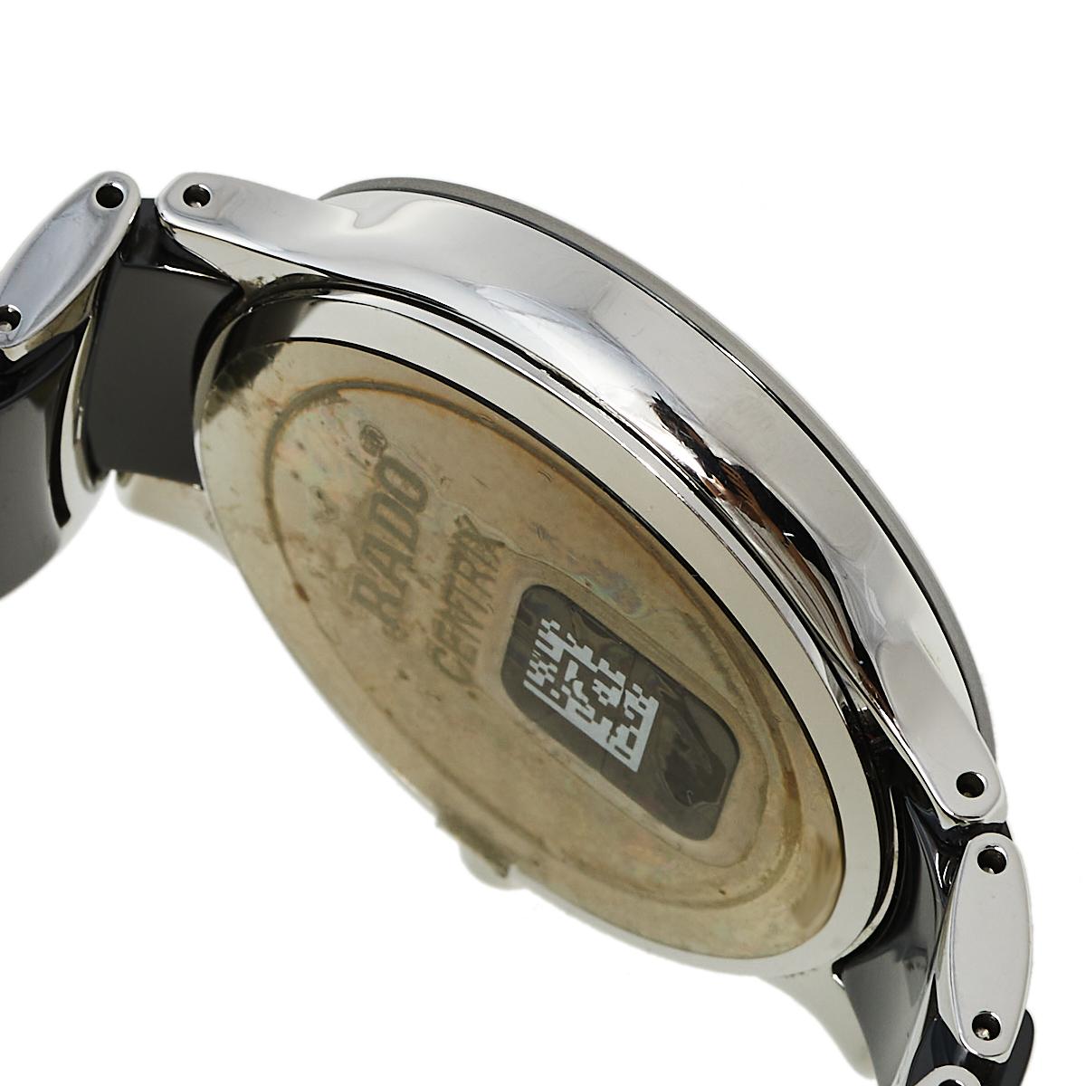 Rado Black Stainless Steel Ceramic Centrix Diamonds Unisex Wristwatch 38 mm 1