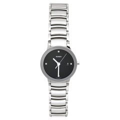 Rado Black Stainless Steel Diamond Centrix R30928713 Women's Wristwatch 28 mm