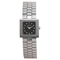 Used Rado Black Stainless Steel DiaStar 322.0682.3.070 Women's Wristwatch 20 mm