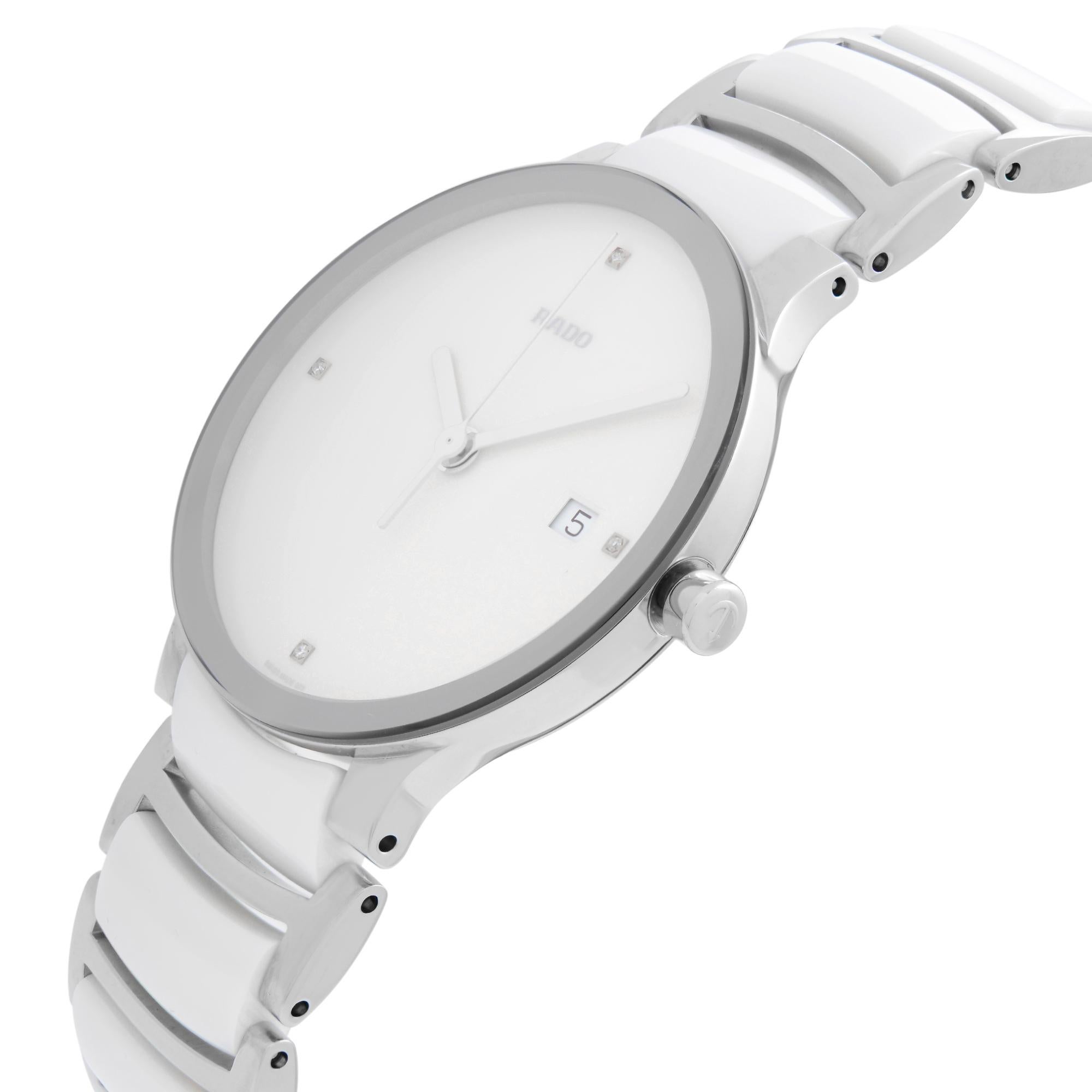rado centrix white ceramic watch