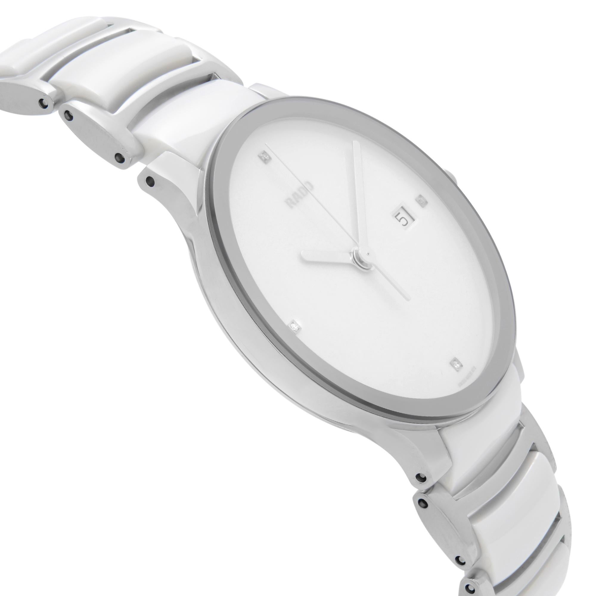 rado ceramic white watch