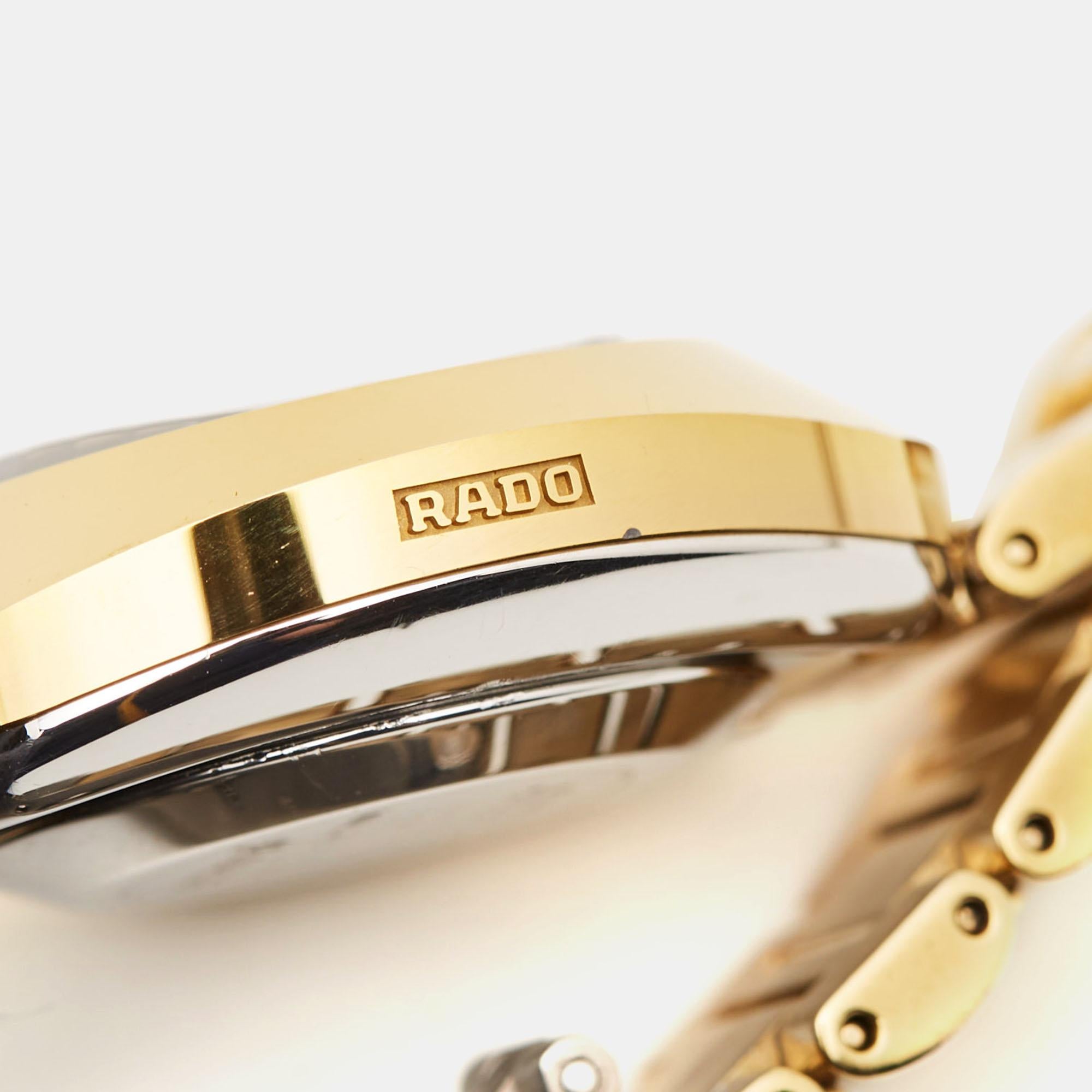 Rado Champagne Tungsten Gold Plated Stainless DiaStar Women's Wristwatch 27.30mm 5