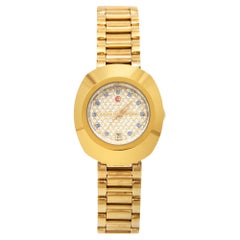 Vintage Rado Champagne Tungsten Gold Plated Stainless DiaStar Women's Wristwatch 27.30mm