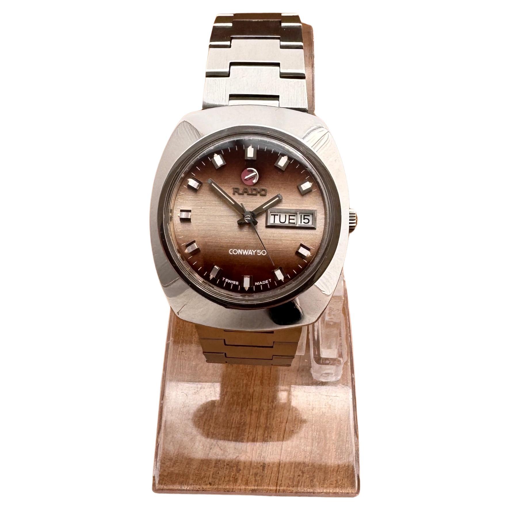 RADO CONWAY 30 watch Automatic Rare Gradient Day / Date Stainless Steel Watch