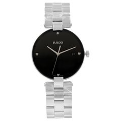 Rado Coupole Black Dial Ladies Stainless Steel Quartz Watch R22852703
