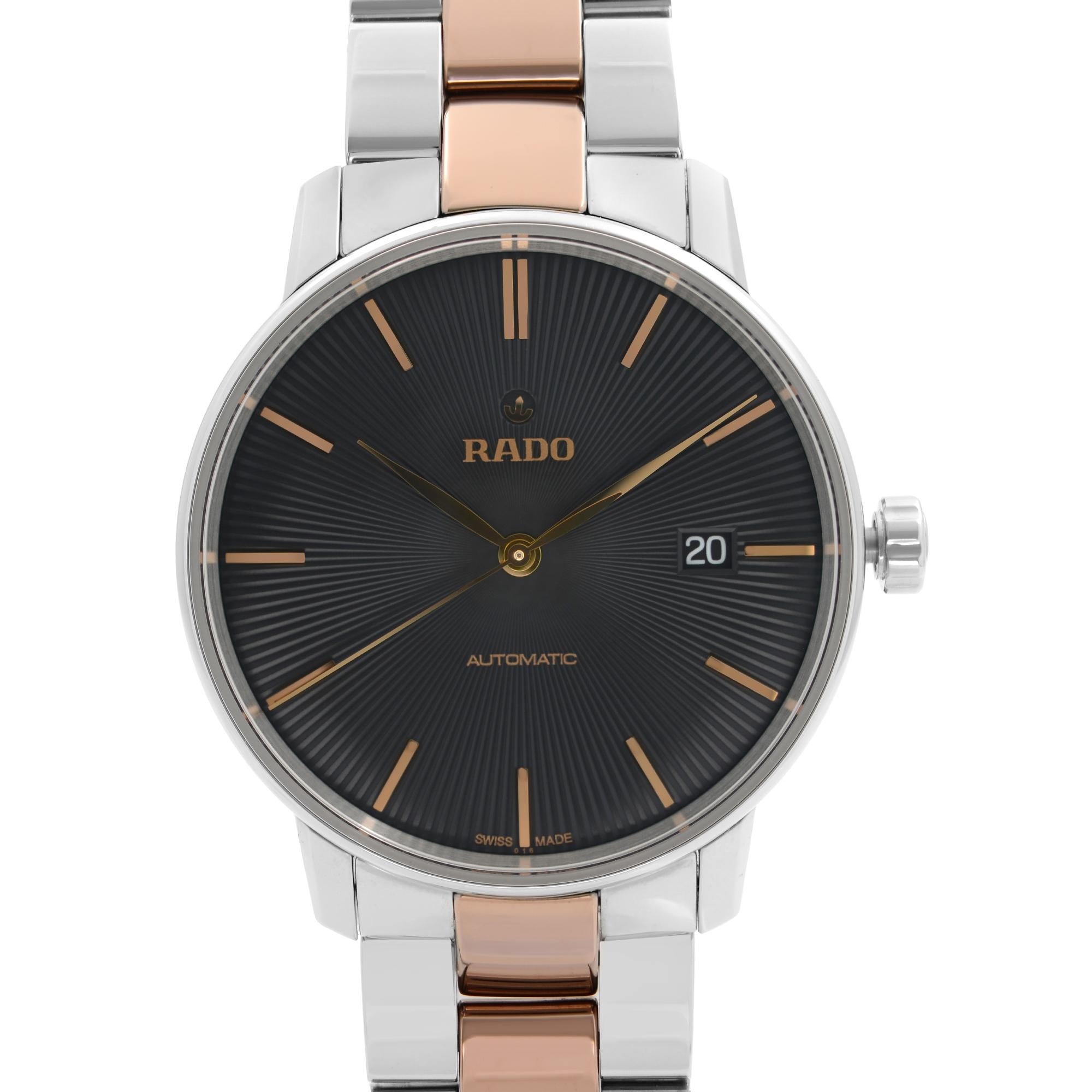 Display Model Rado Coupole Classic Steel Ceramic Black Dial Automatic Men's Watch R22860162. Comes with an Original Box and Chronostore Authenticity Card. This Watch Covered by 3-year Chronostore Warranty. 
Details:
MSRP 1600
Brand Rado
Department