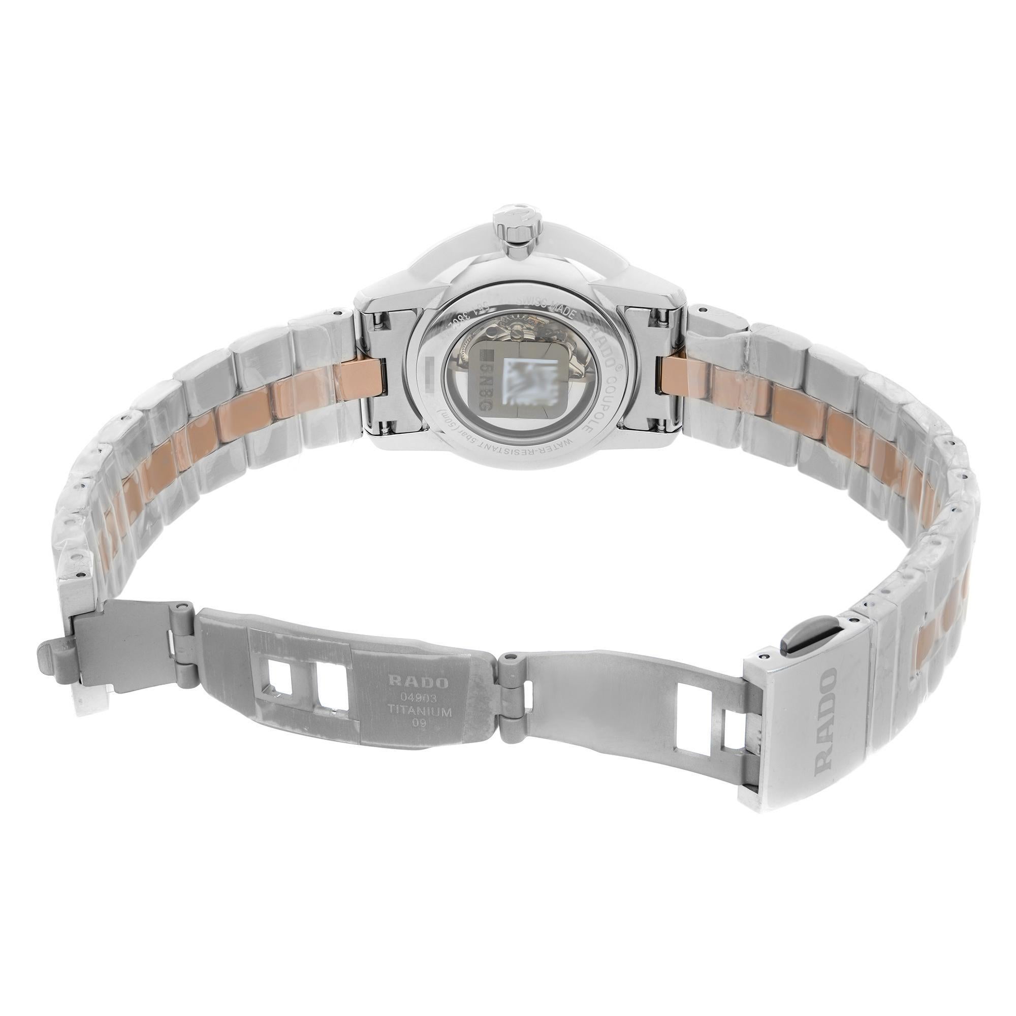 Women's Rado Coupole Classic Steel Ceramic Diamond Dial Ladies Automatic Watch R22862722
