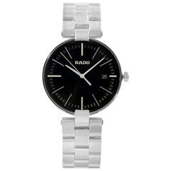 Used Rado Coupole L Stainless Steel Black Dial Date Quartz Men’s Watch R22852163