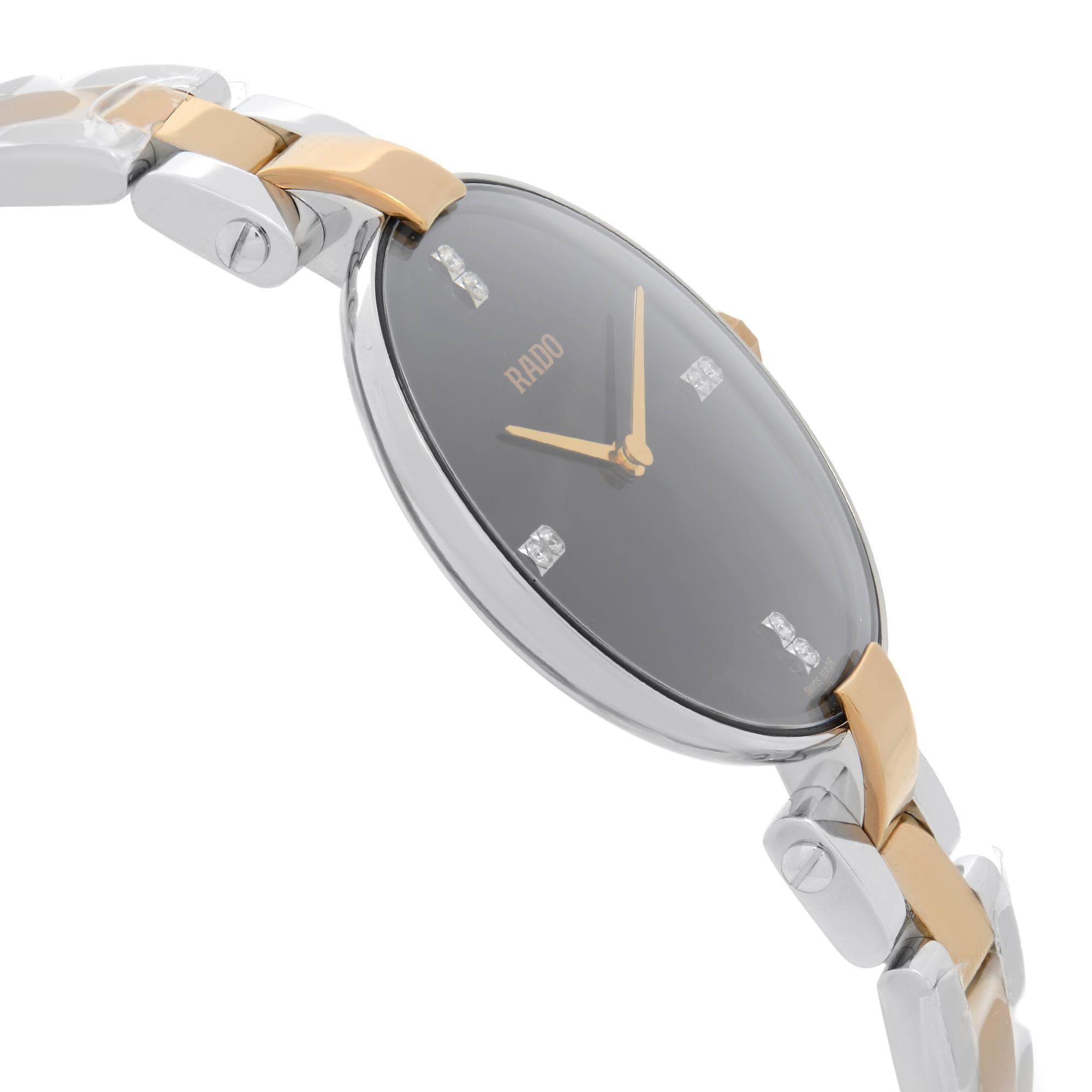 Women's Rado Coupole M Two-Tone Steel Mirror Diamond Dial Ladies Quartz Watch R22850703