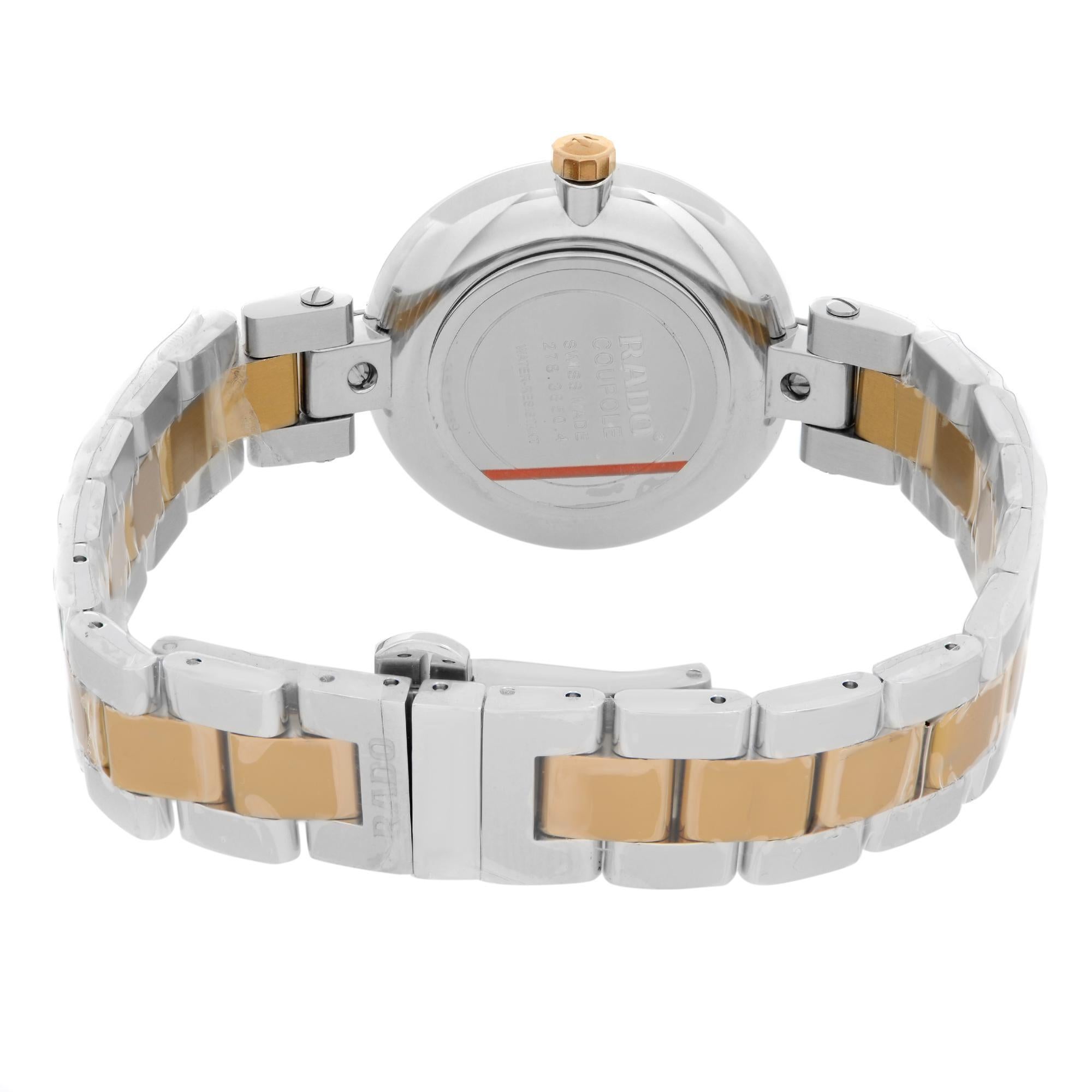 Rado Coupole M Two-Tone Steel Mirror Diamond Dial Ladies Quartz Watch R22850703 3