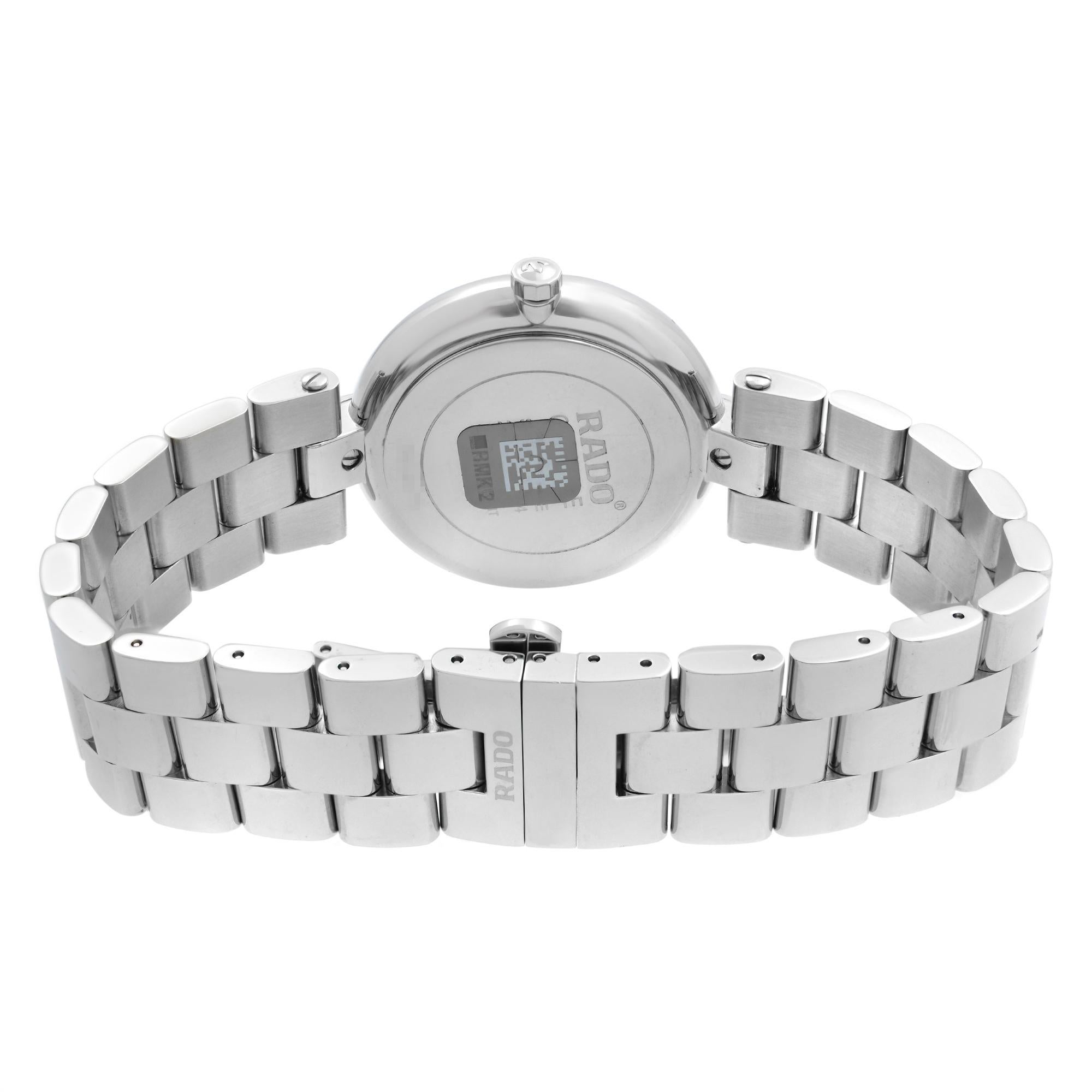 Rado Coupole Stainless Steel Black Diamond Dial Quartz Ladies Watch R22852703 1
