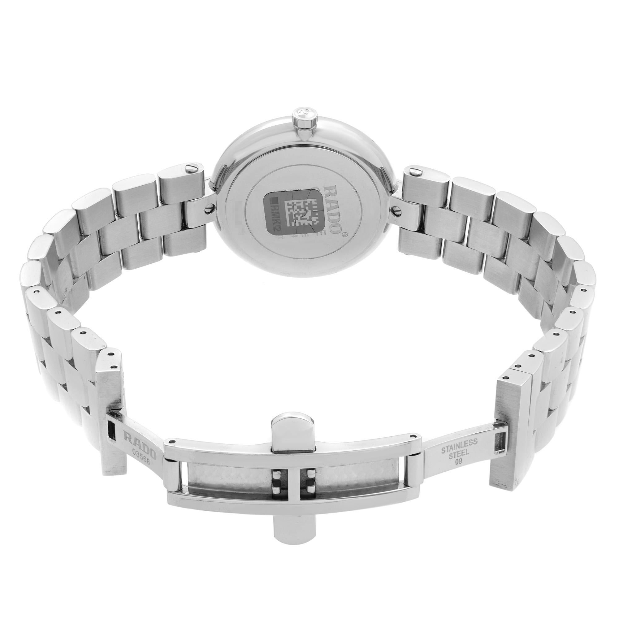Rado Coupole Stainless Steel Black Diamond Dial Quartz Ladies Watch R22852703 2