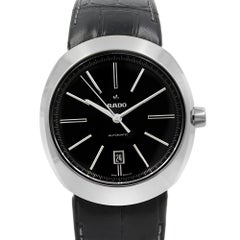 Rado D-Star Ceramic Leather Strap Date Automatic Black Dial Mens Watch R15760155