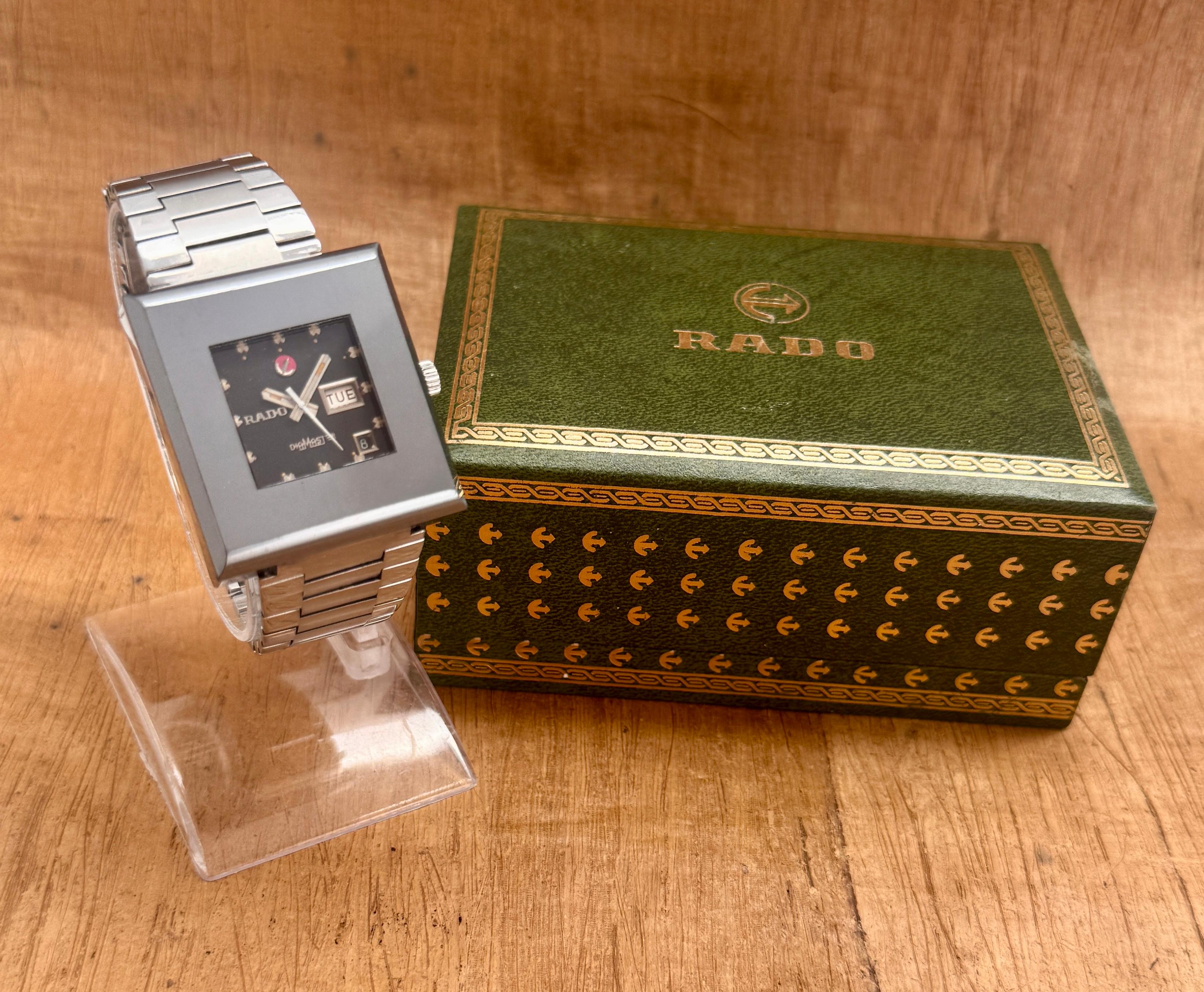 Uomo RADO DiaMaster 10 Automatico Grigio Data Giorno Bracciale Orologio formato Jumbo in scatola in vendita