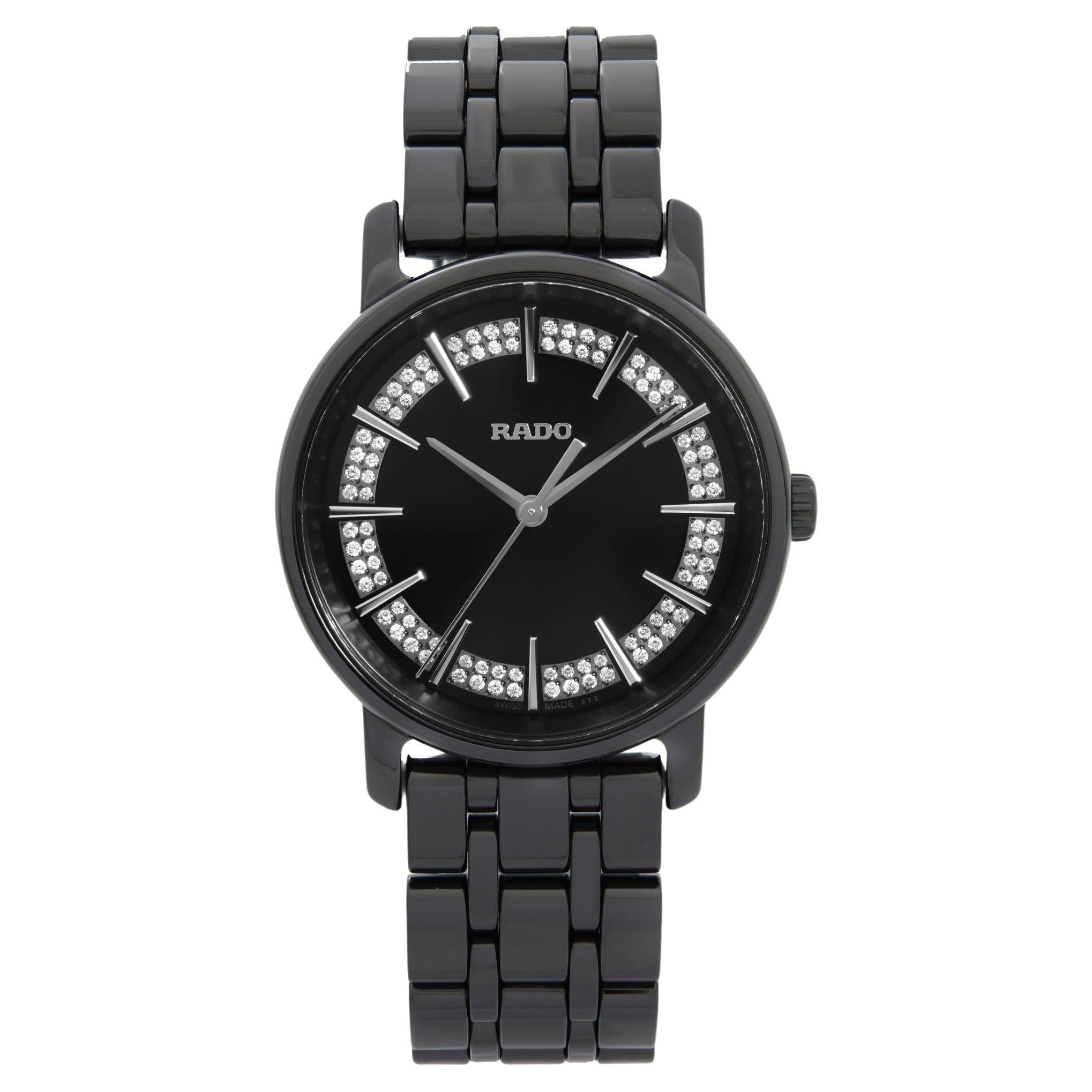 Rado Diamaster Ceramic Diamond Black Dial Quartz Ladies Watch R14063727