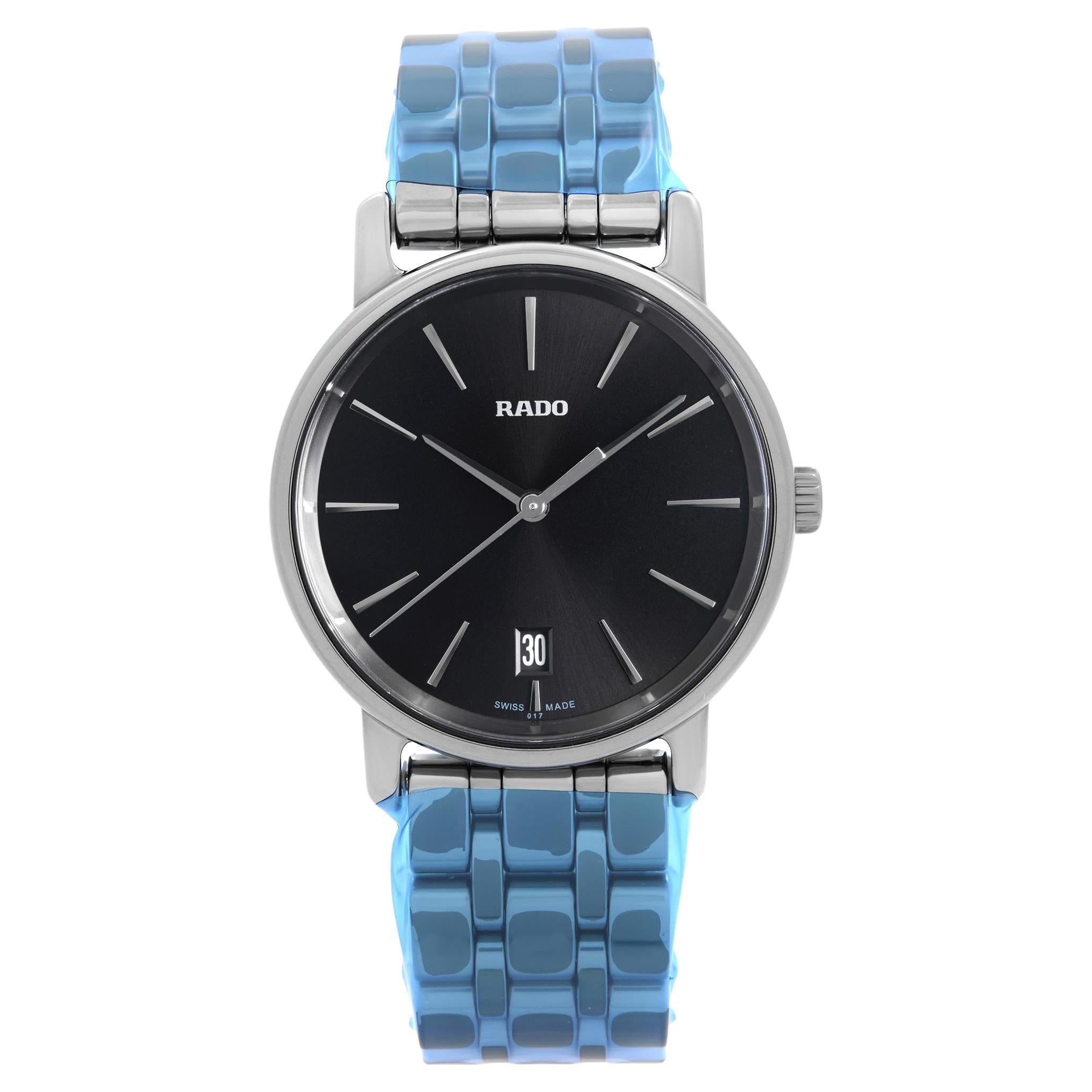 Rado Montre DiaMaster à quartz haute technologie avec cadran en céramique noire et cadran pour femmes R14064177 en vente