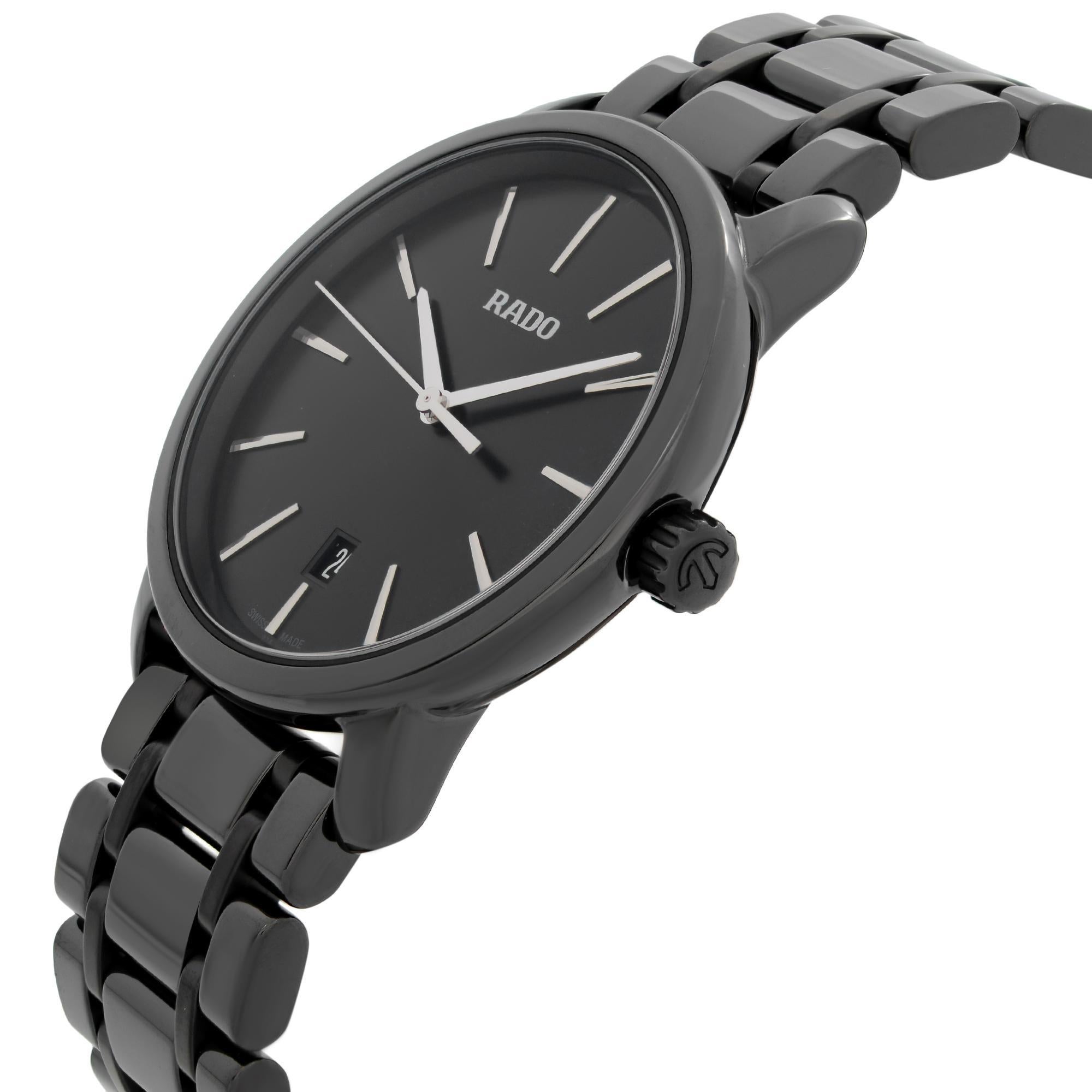 rado quartz black watch price