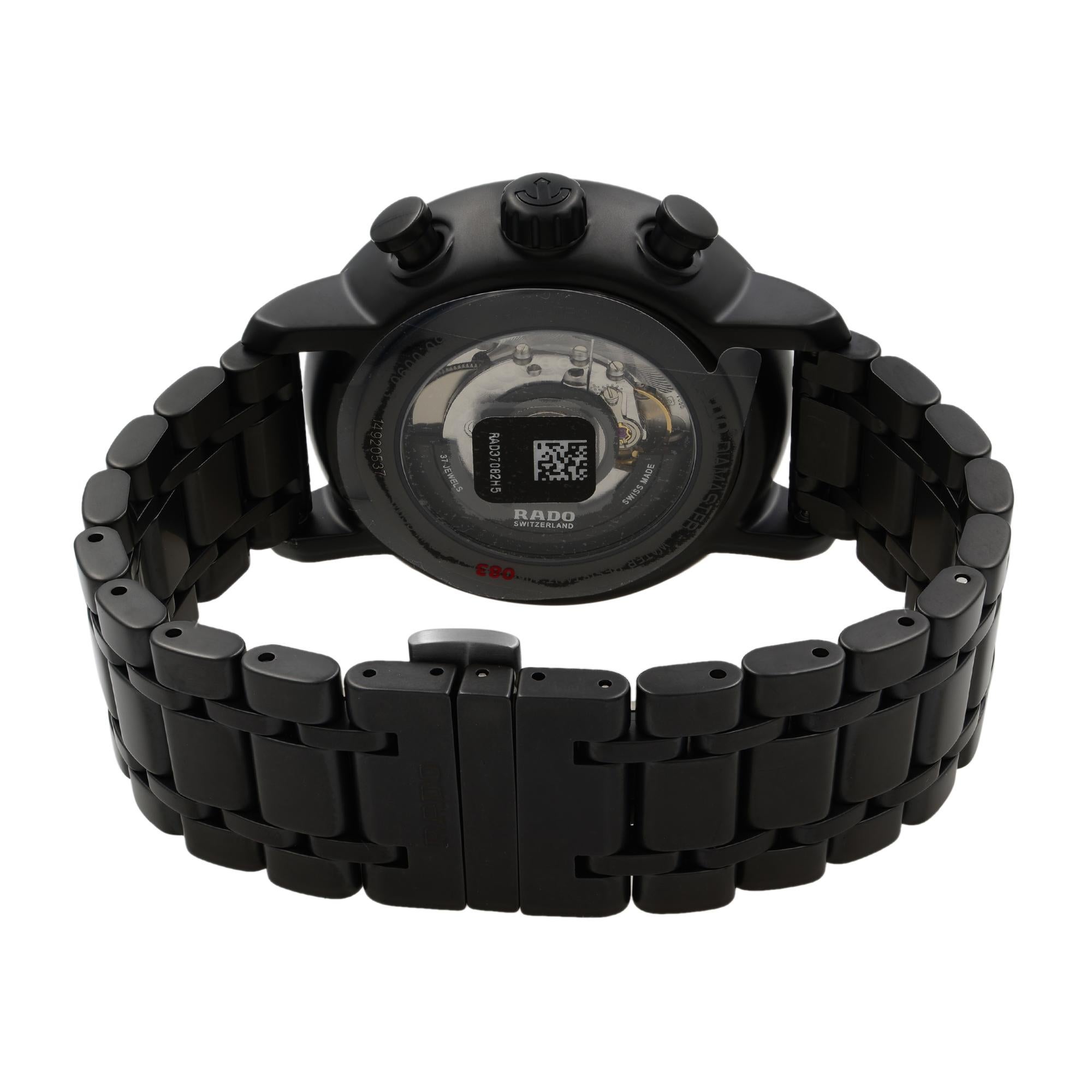 rado diamaster chronograph black ceramic automatic men's watch