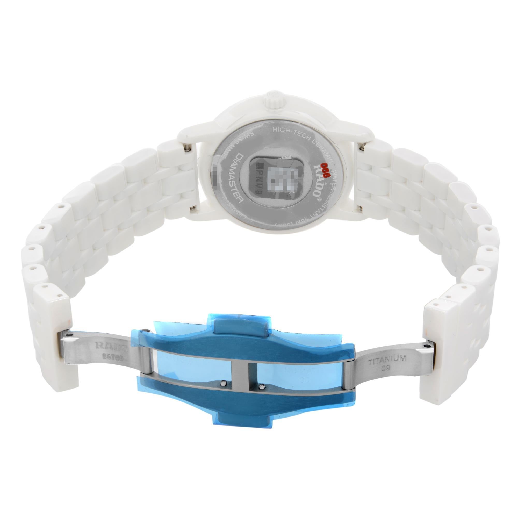 Rado Diamaster Ceramic White MOP Diamond Dial Ladies Quartz Watch R14065907 1