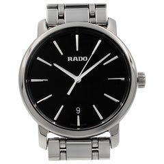 Rado Diamaster Date Hi-Tech Ceramic Black Stick Dial Quartz Mens Watch R14072177