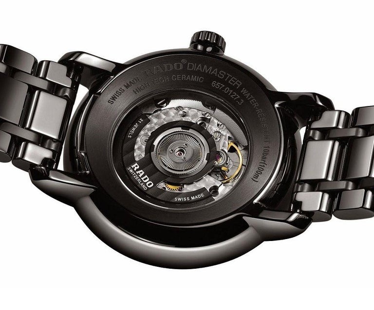 Rado Diamaster Grande Seconde Automatic Black Ceramic Men's Watch R14127152  For Sale at 1stDibs