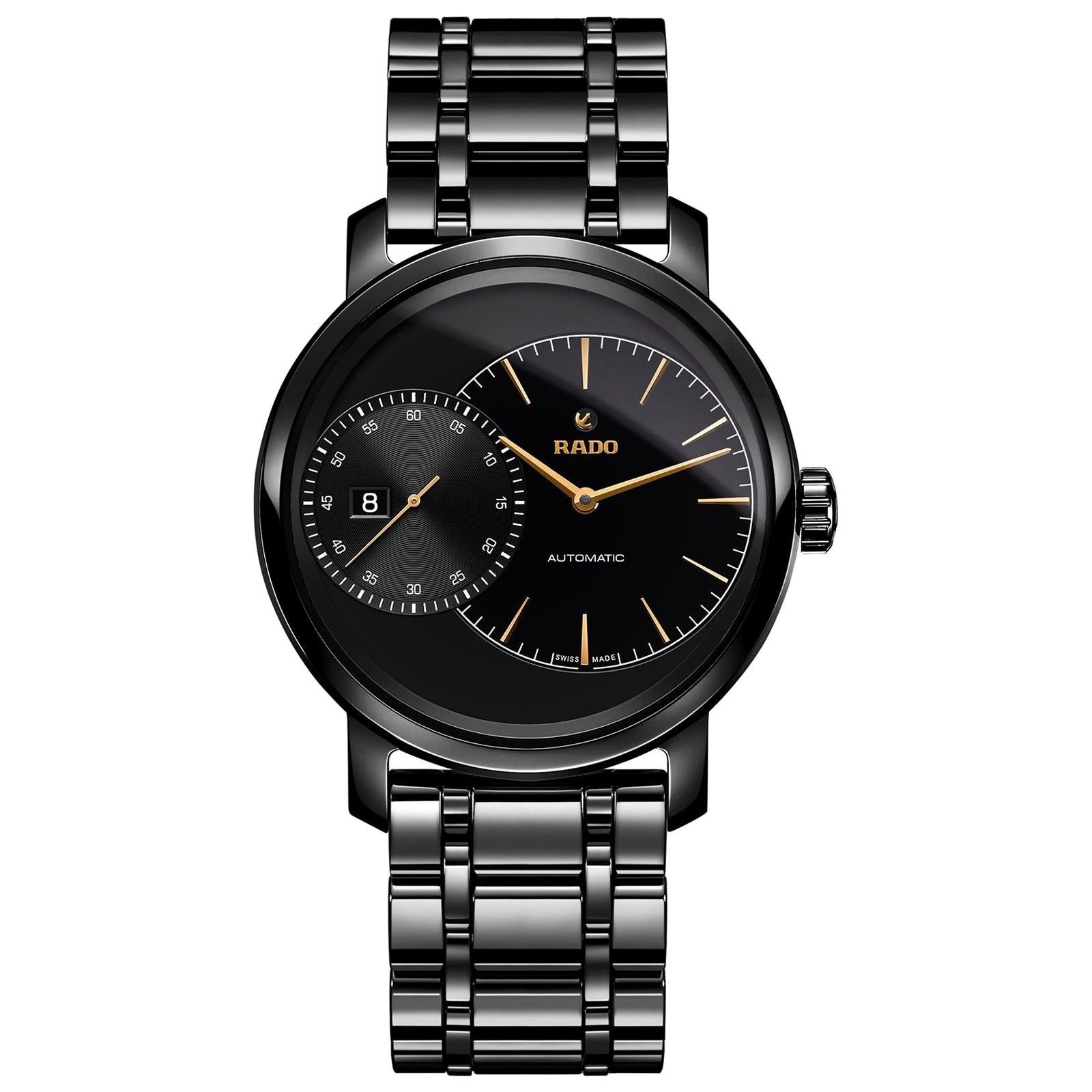 Rado Diamaster Grande Seconde Automatic Black Ceramic Men's Watch R14127152