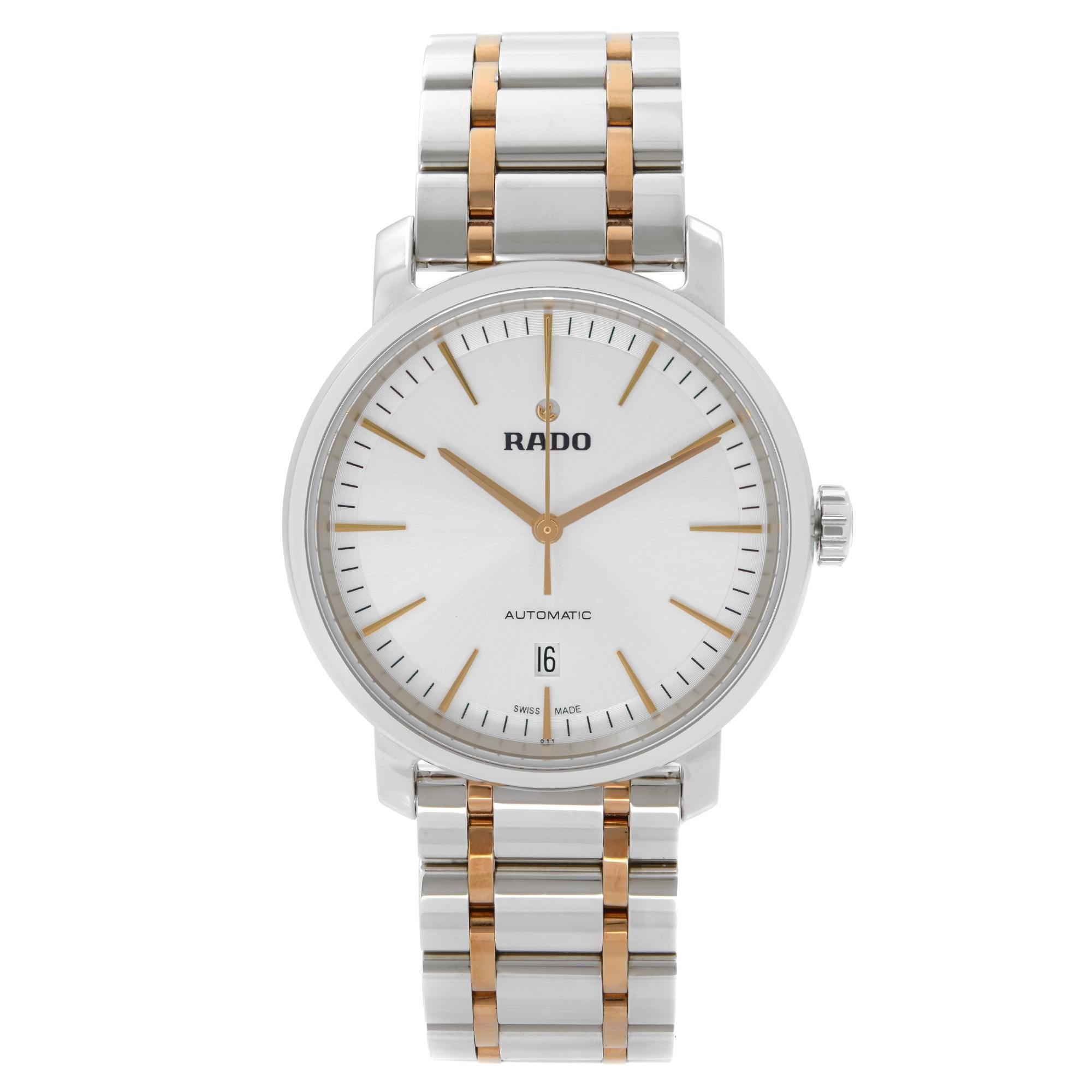 Rado DiaMaster Two-Tone Steel SIlver Dial Automatic Mens Watch R14077113