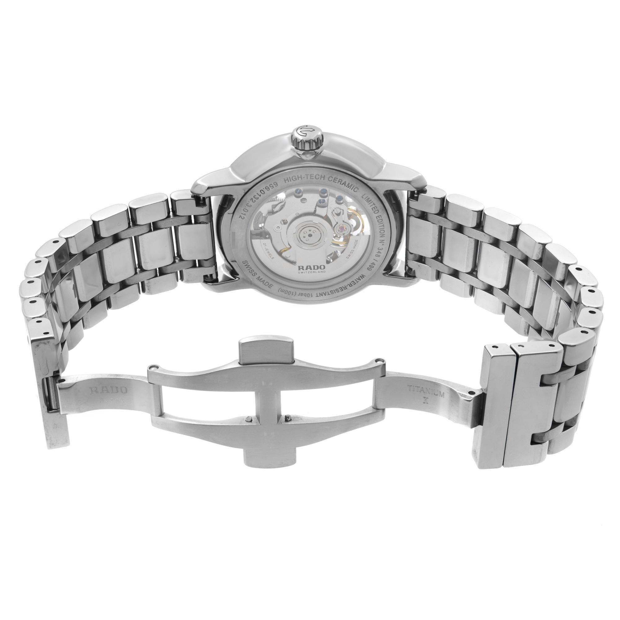 Rado Diamaster XL Ceramic Gray Skeleton Dial Automatic Mens Watch R14132122 In New Condition In New York, NY