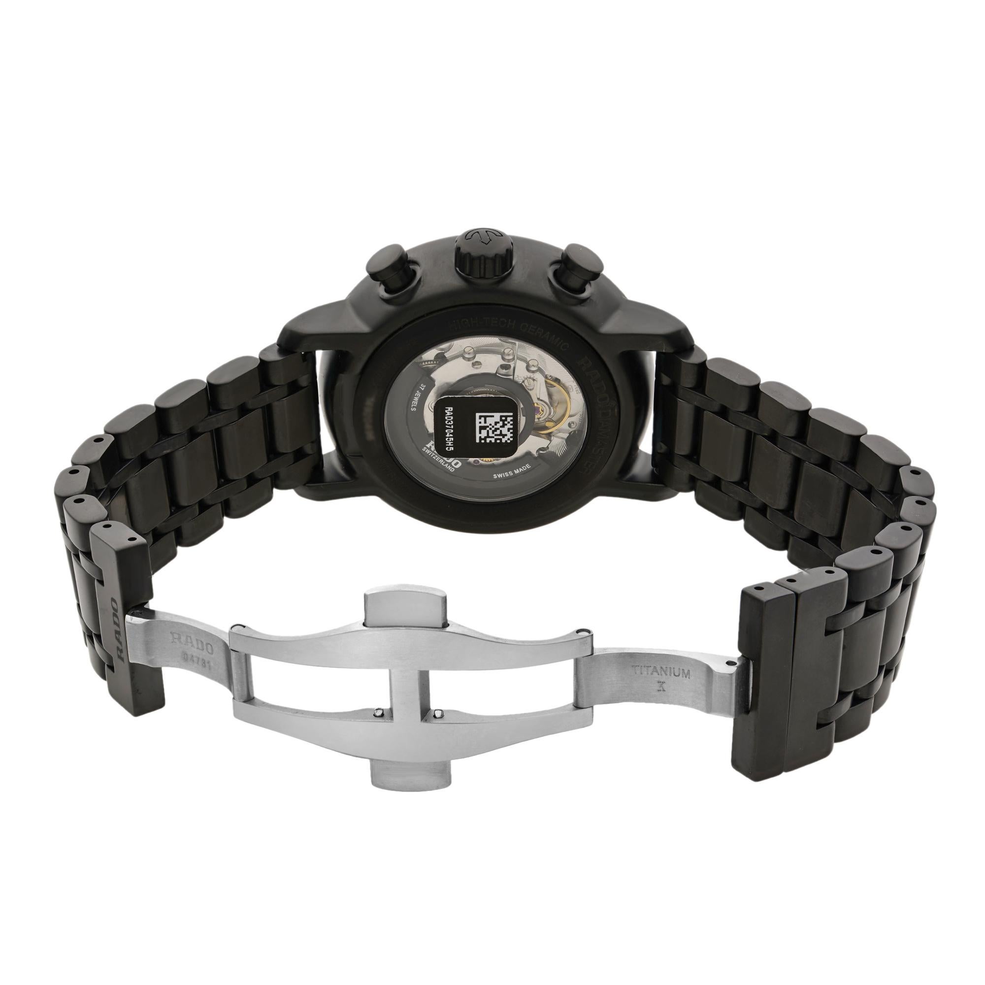 Rado Diamaster XXL Ceramic Black Dial Automatic Men's Watch R14090192 1