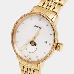 Rado Diamond Rose Gold Plated Stainless Steel Coupole Women's Wristwatch 34 mm