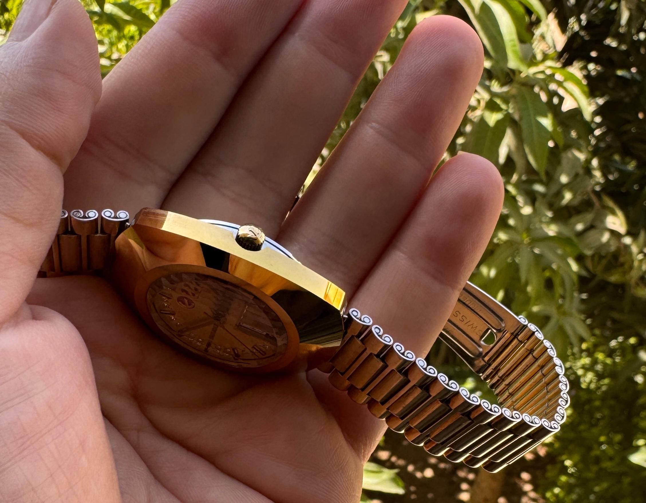 Rado Diastar Automatic Gold-Tone Rare Dial Men Watch in vendita 8