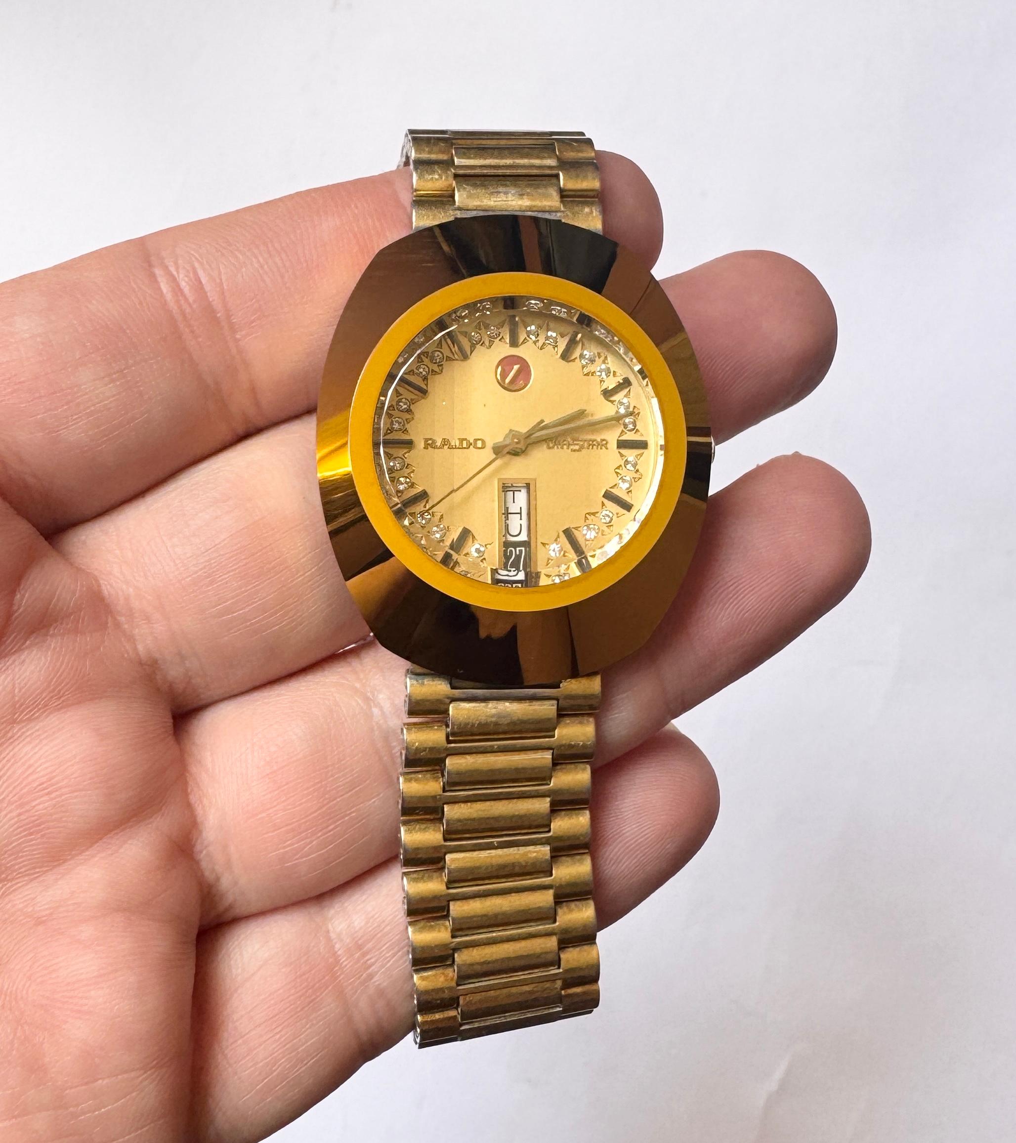 Rado Diastar Automatic Gold-Tone Rare Dial Men Watch in vendita 13