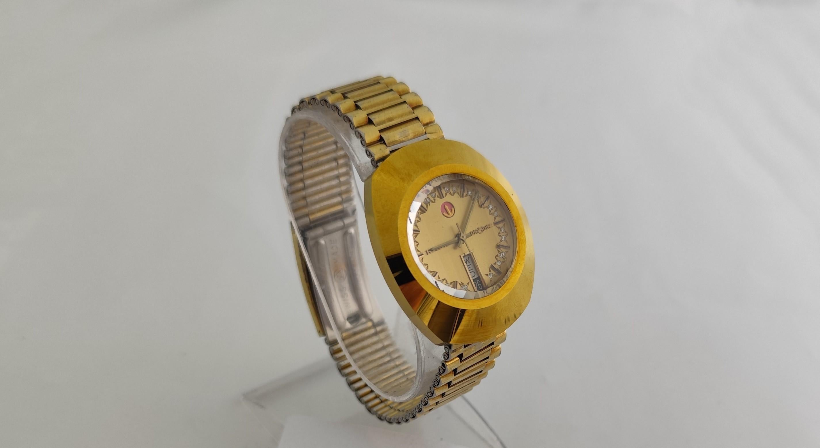 Rado Diastar Automatic Gold-Tone Rare Dial Men Watch In condizioni buone in vendita a Toronto, CA
