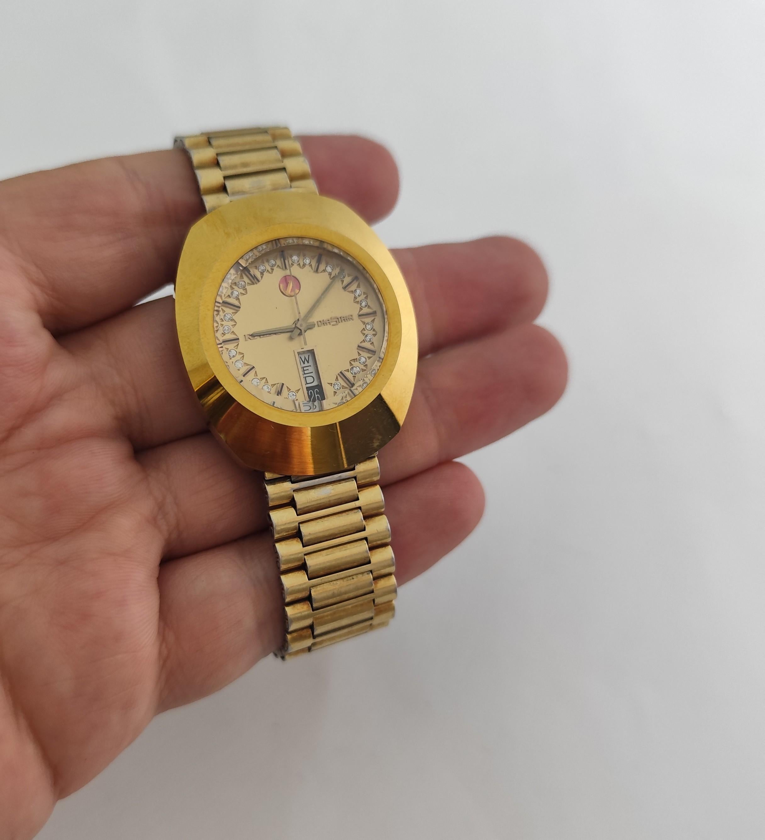 Rado Diastar Automatic Gold-Tone Rare Dial Men Watch in vendita 3