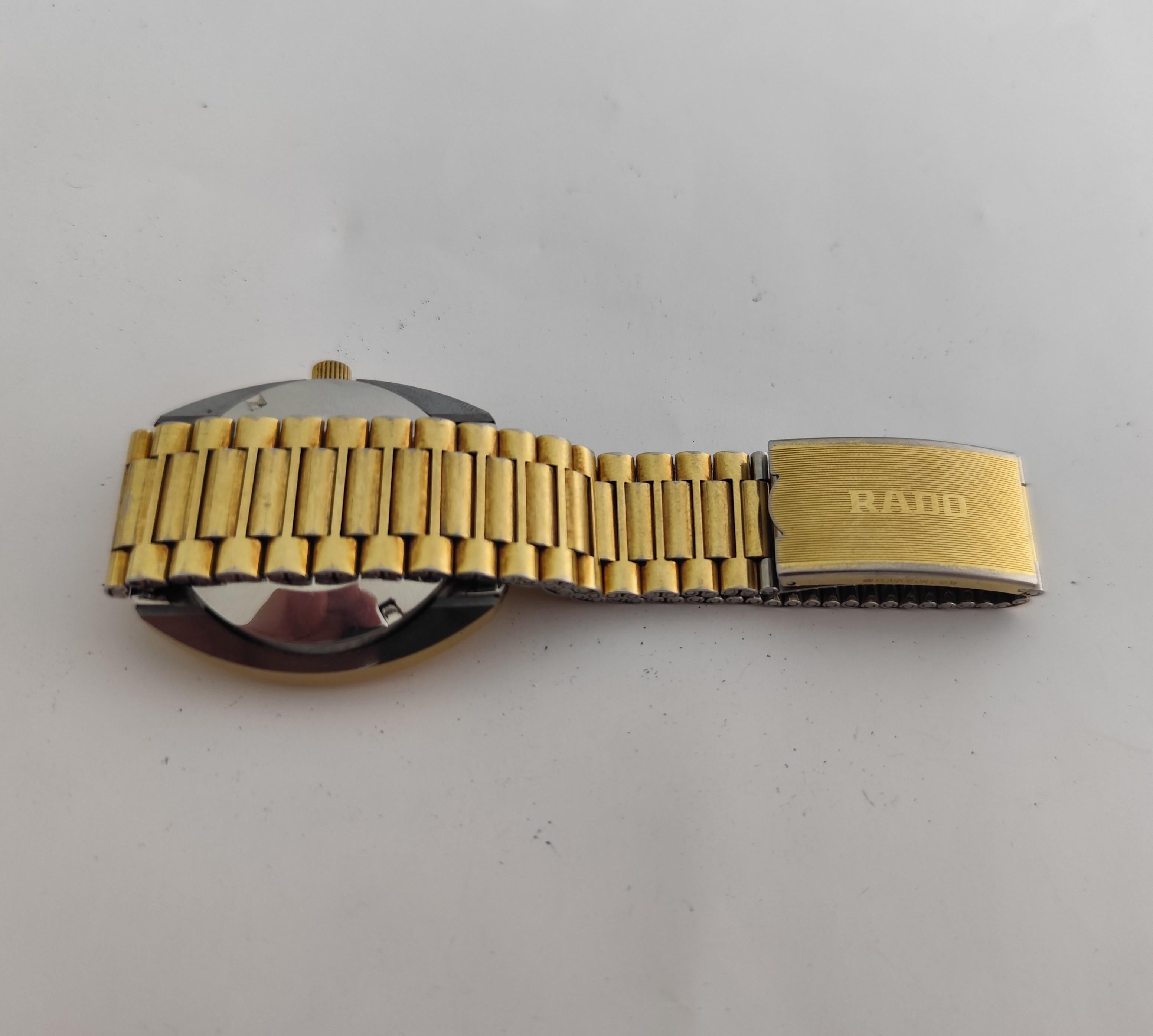 Rado Diastar Automatic Gold-Tone Rare Dial Men Watch in vendita 4